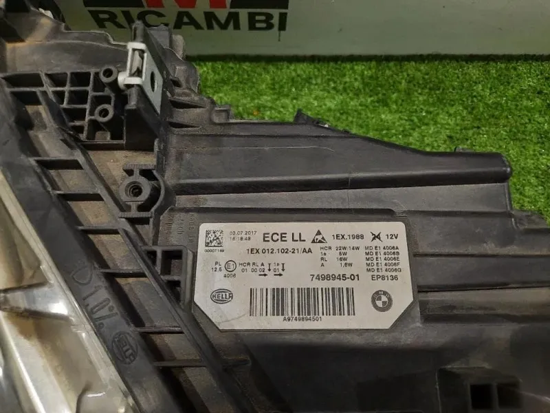 Proiettore ANT SX 7498945 Bmw Serie 3 F30 Berlina 2015