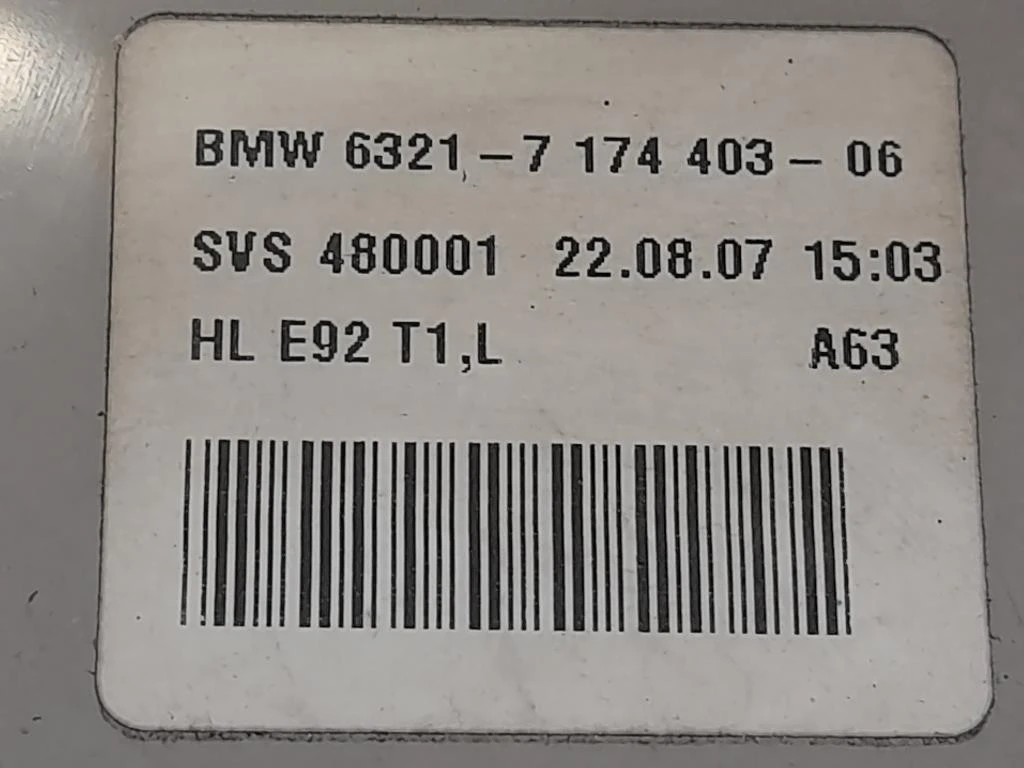 Fanale EST POST SX 7174403-06 Bmw Serie 3 E92 Coupe 2007