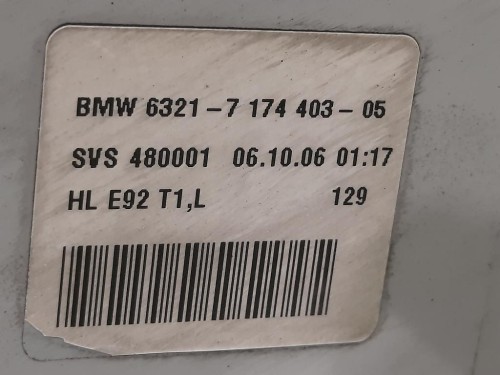 Fanale EST POST SX 6321 7 174 403-05 Bmw Serie 3 E92 Coupe 2007