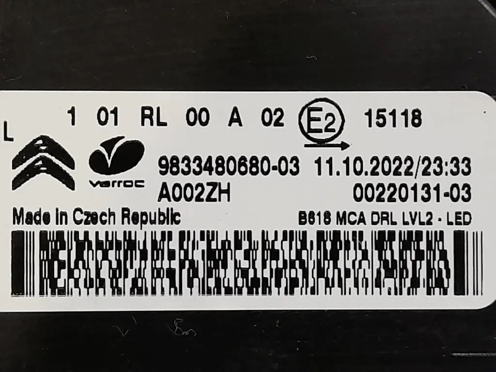 Proiettore ANT SX 9833480680-03 Citroen C3 III 2016