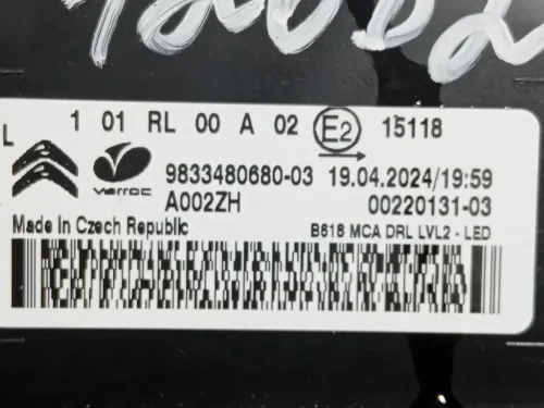 Proiettore ANT SX 9833480680-03 Citroen C3 III 2016