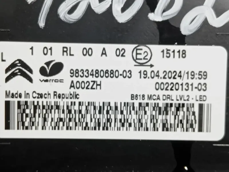 Proiettore ANT SX 9833480680-03 Citroen C3 III 2016