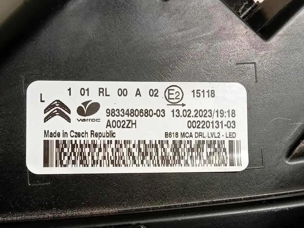 Proiettore ANT SX 9833480680-03 Citroen C3 III 2016