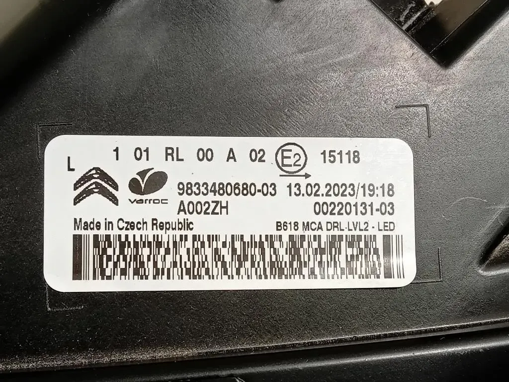 Proiettore ANT SX 9833480680-03 Citroen C3 III 2016