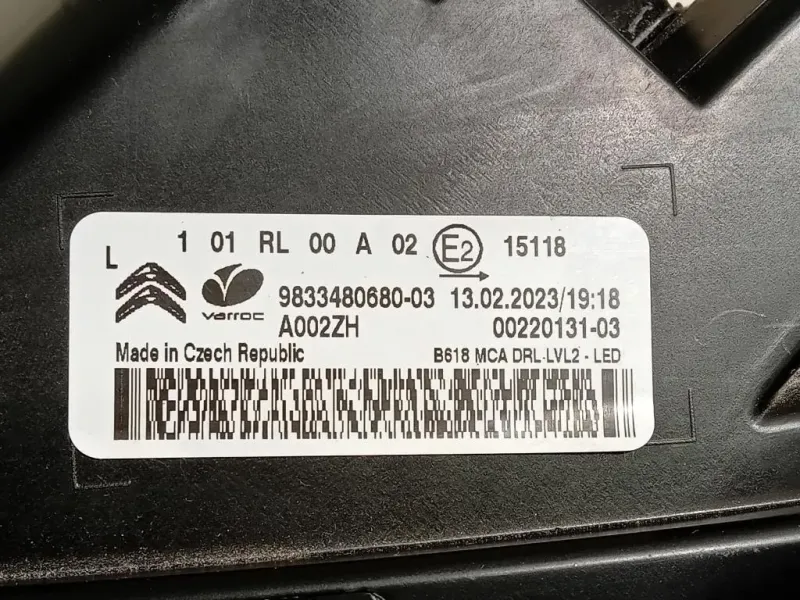 Proiettore ANT SX 9833480680-03 Citroen C3 III 2016