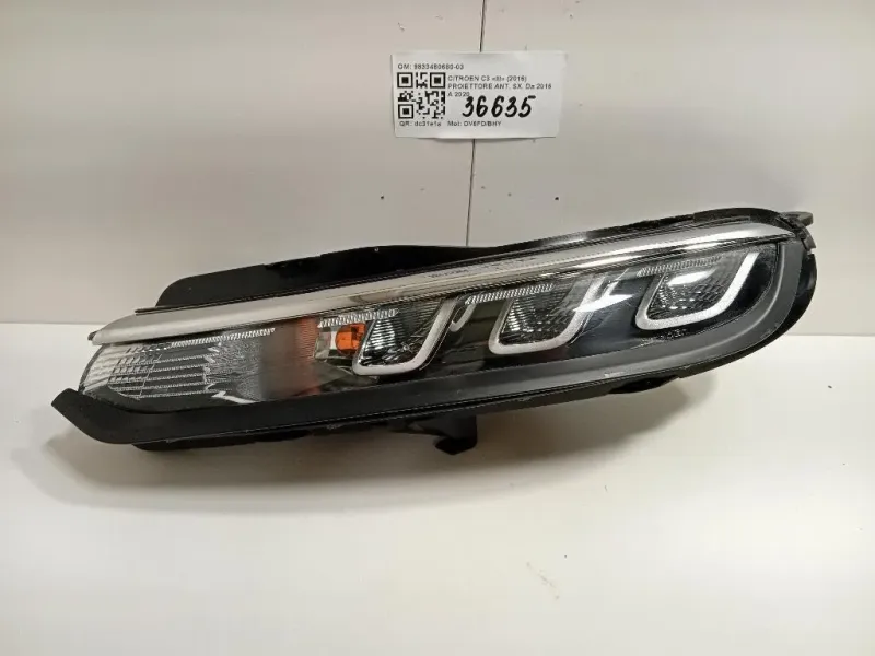 Proiettore ANT SX 9833480680-03 Citroen C3 III 2016