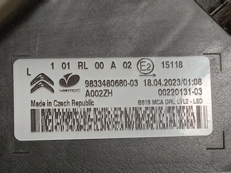 Proiettore ANT SX 9833480680-03 Citroen C3 III 2016