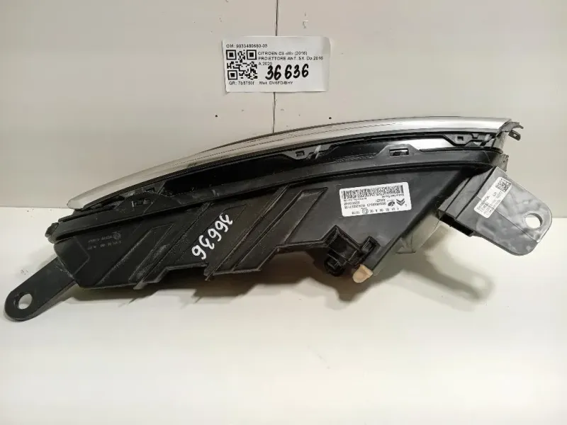 Proiettore ANT SX 9833480680-03 Citroen C3 III 2016