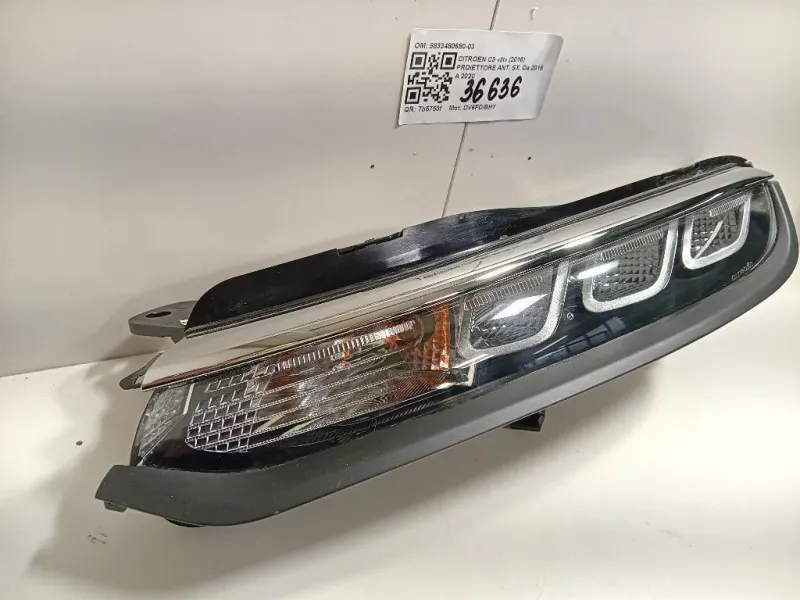 Proiettore ANT SX 9833480680-03 Citroen C3 III 2016