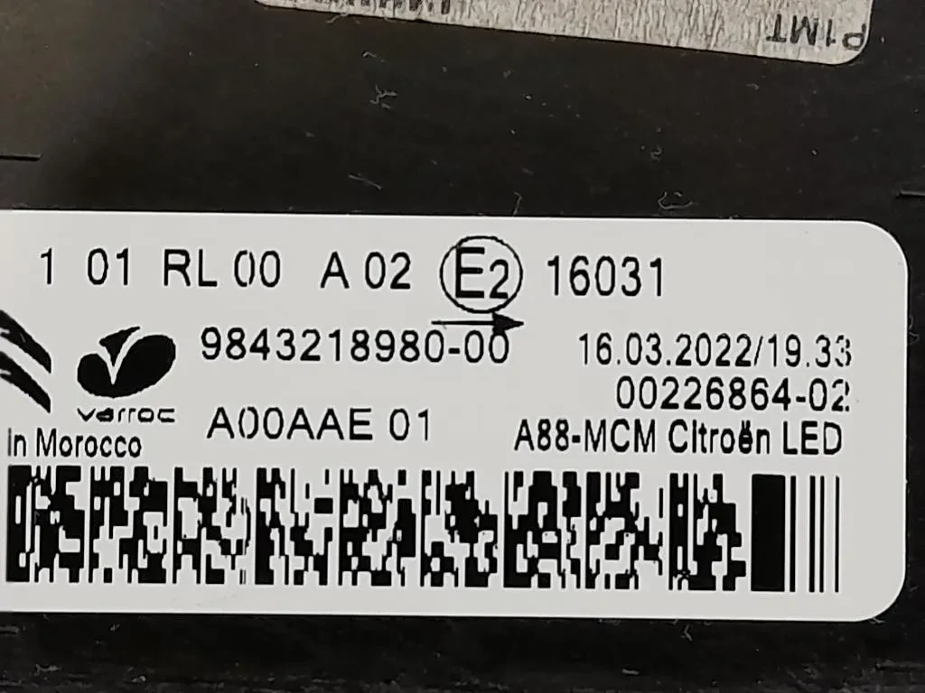 Proiettore ANT SX 9843218980 Citroen C3 III 2020