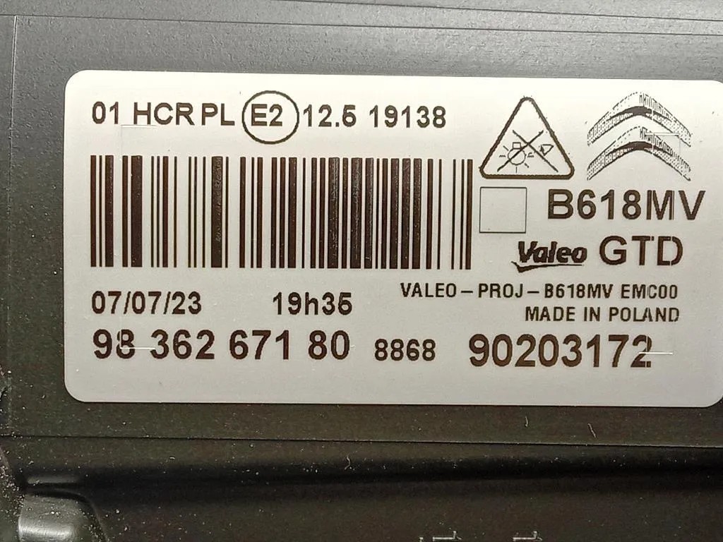 Proiettore ANT SX 9836267180 Citroen C3 Aircross 2017