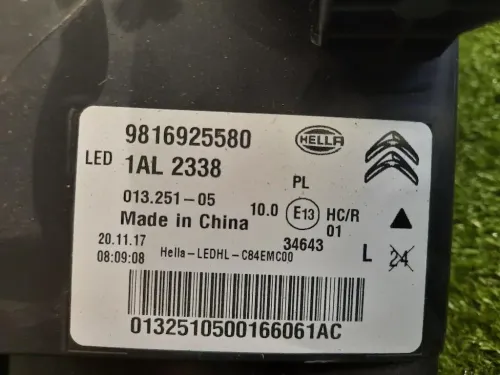 Proiettore ANT SX 9816925580 Citroen C5 Aircross 2018