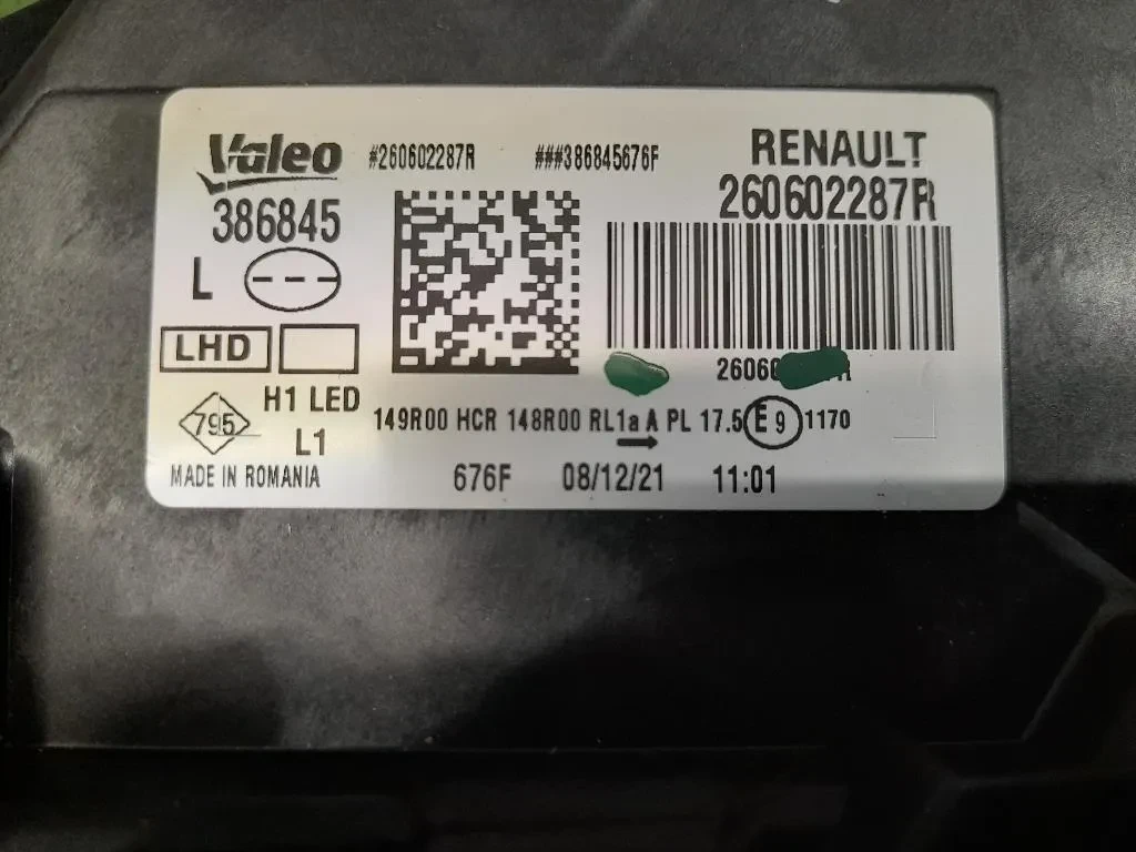 Proiettore ANT SX 260602287R Dacia Duster II 2018