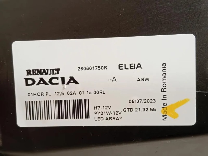 Proiettore ANT SX 260601750R Dacia Jogger 2021