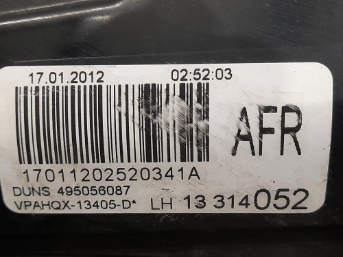 Fanale EST POST SX 13314052 Opel Astra J 2010