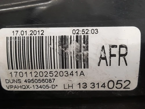 Fanale EST POST SX 13314052 Opel Astra J 2010