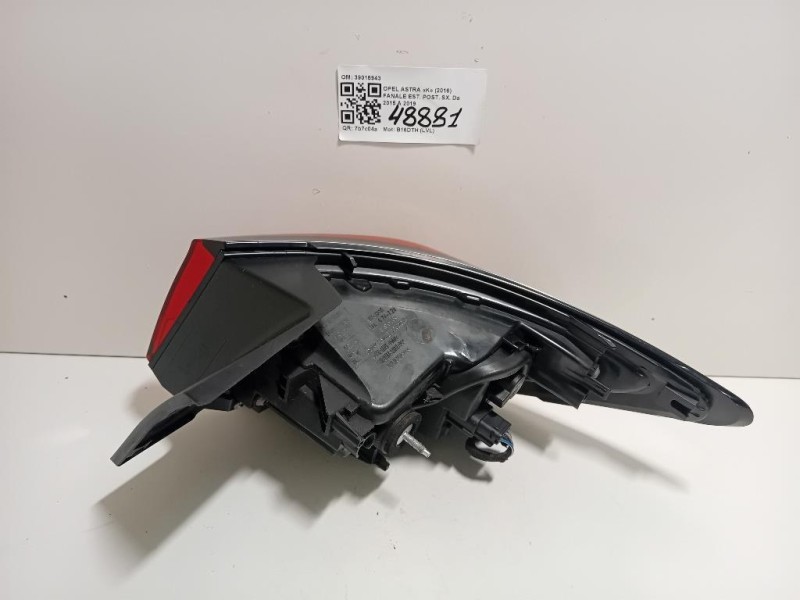 Fanale EST POST SX 39015943 Opel Astra K 2016