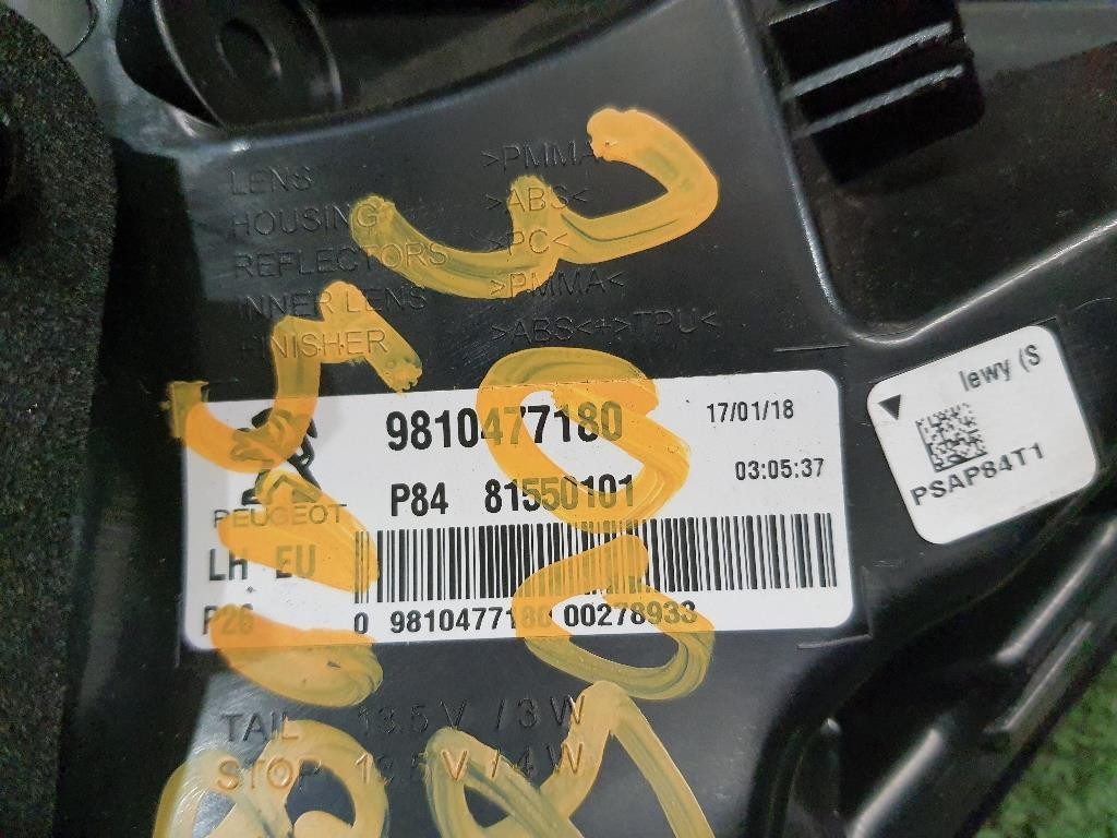 Fanale EST POST SX 9810477180 Peugeot 3008 II 2016