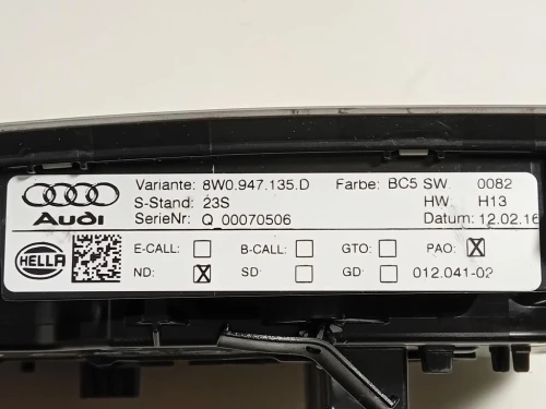 LUCE DI Cortesia Abitacolo 8W0947135D Audi A4 8W5 Avant 2015