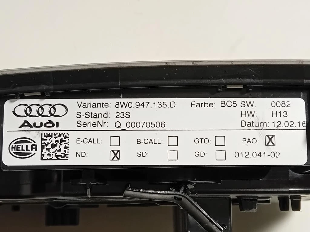LUCE DI Cortesia Abitacolo 8W0947135D Audi A4 8W5 Avant 2015