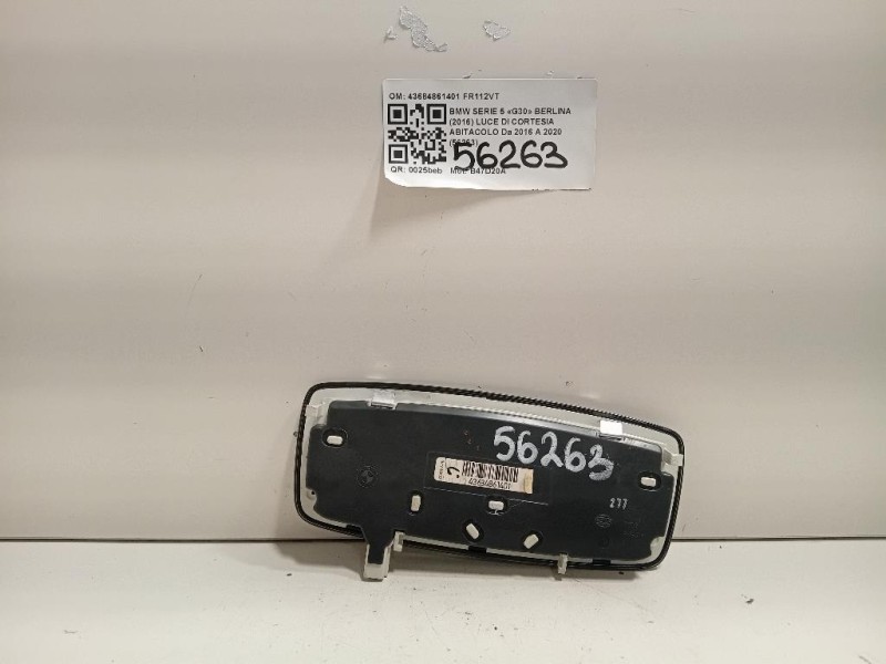 LUCE DI Cortesia Abitacolo 43684861401 Bmw Serie 5 G30 Berlina 2016