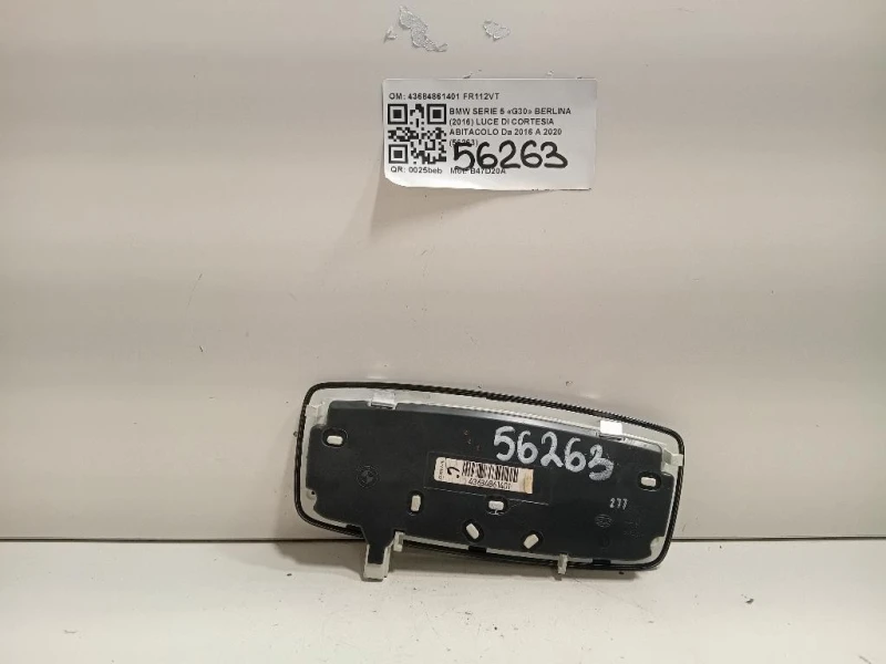 LUCE DI Cortesia Abitacolo 43684861401 Bmw Serie 5 G30 Berlina 2016