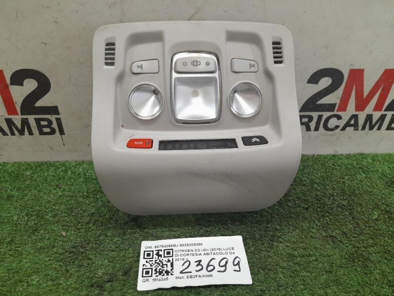 LUCE DI Cortesia Abitacolo 96754056BJ 9825205380 Citroen C3 III 2016