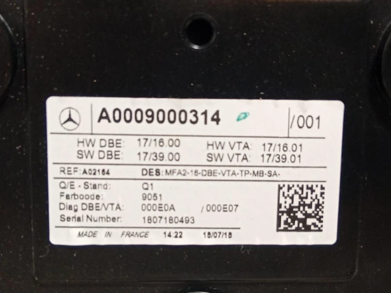 LUCE DI Cortesia Abitacolo A000900314 Mercedes Classe A W177 2018