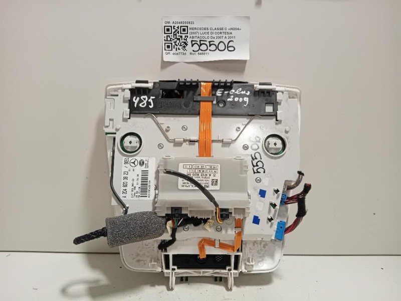 LUCE DI Cortesia Abitacolo A2048200823 Mercedes Classe C W204 2007