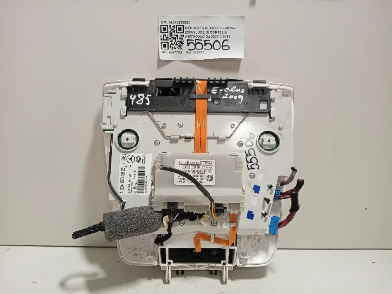 LUCE DI Cortesia Abitacolo A2048200823 Mercedes Classe C W204 2007