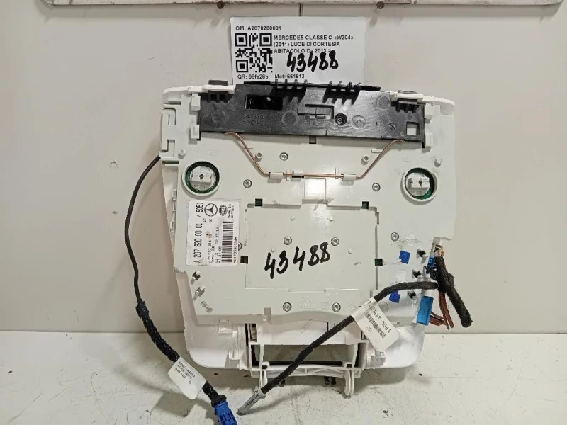 LUCE DI Cortesia Abitacolo A2078200001 ABITACOLO Mercedes Classe C W204 2011