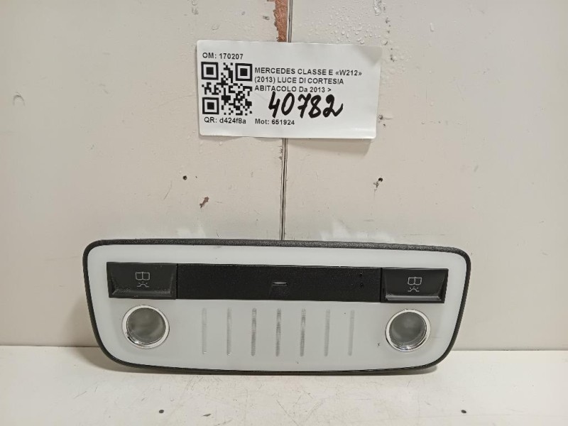 LUCE DI Cortesia Abitacolo 170207 Mercedes Classe E W212 2013