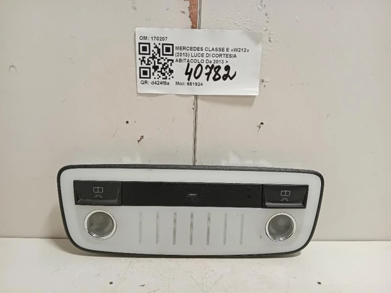 LUCE DI Cortesia Abitacolo 170207 Mercedes Classe E W212 2013