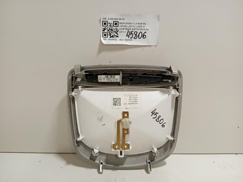 LUCE DI Cortesia Abitacolo A166 900 65 00 Mercedes Classe ML W166 2012