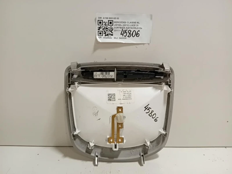 LUCE DI Cortesia Abitacolo A166 900 65 00 Mercedes Classe ML W166 2012