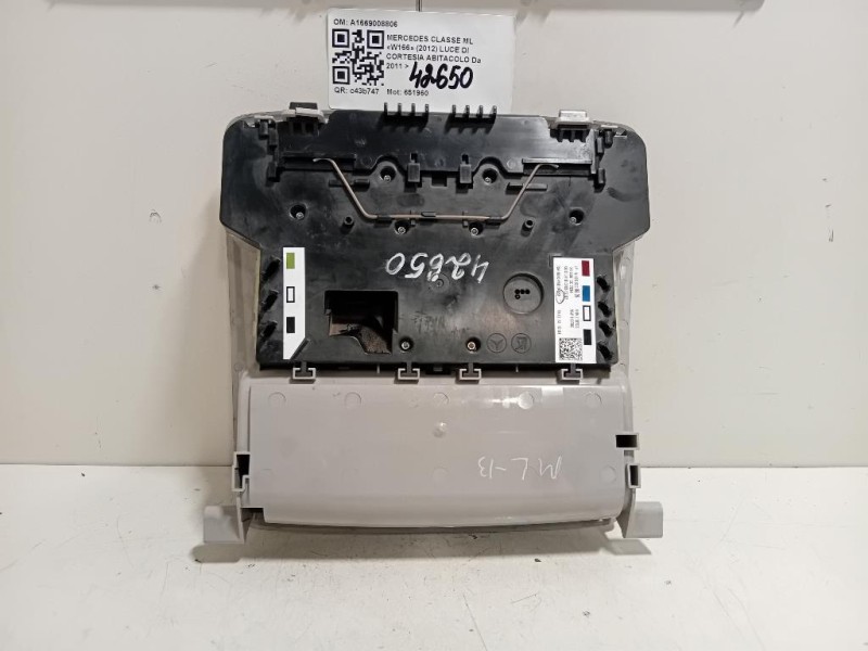 LUCE DI Cortesia Abitacolo A1669008806 Mercedes Classe ML W166 2012