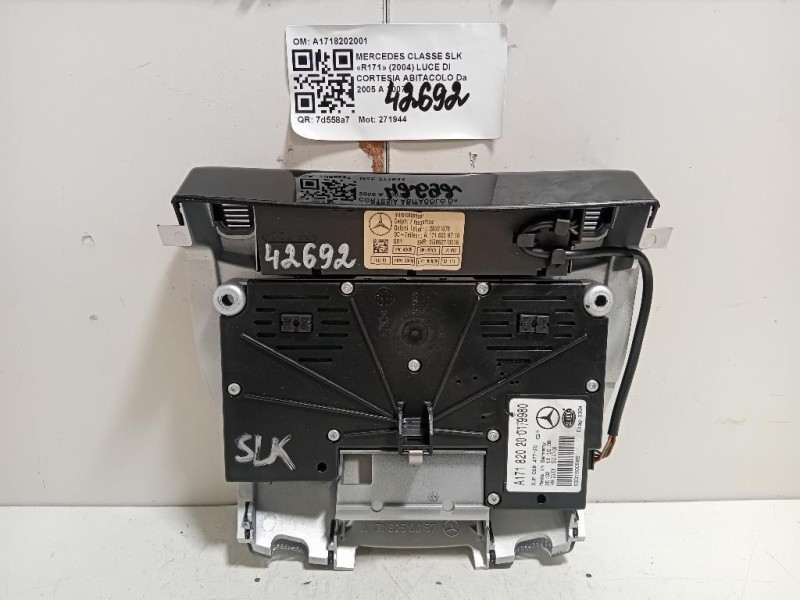 LUCE DI Cortesia Abitacolo A1718202001 Mercedes Classe SLK R171 2004