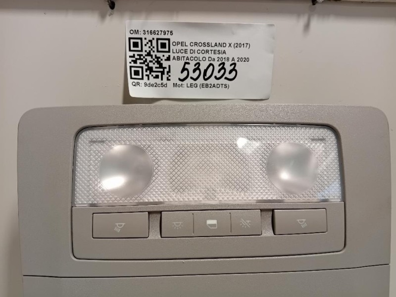 LUCE DI Cortesia Abitacolo 316627975 Opel Crossland X 2017
