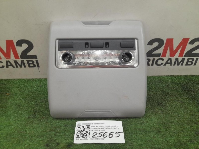 LUCE DI Cortesia Abitacolo ANT 63316962046 65758379941 Bmw X5 E53 2000
