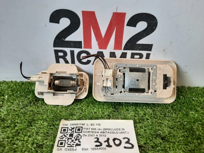 LUCE DI Cortesia Abitacolo ANT 735451740 Fiat 500 II 2008
