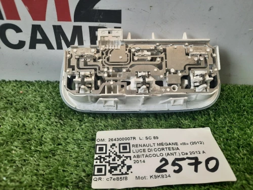 LUCE DI Cortesia Abitacolo ANT 264300007R Renault Mégane III 2012