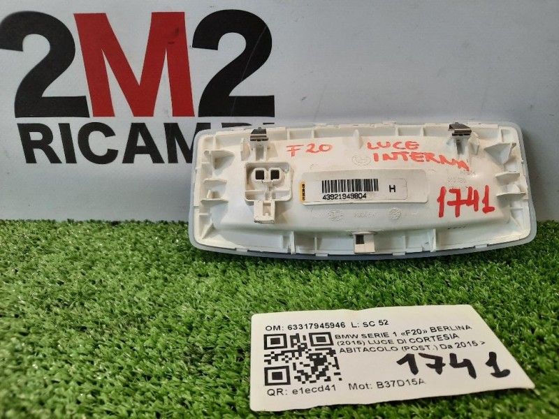 LUCE DI Cortesia Abitacolo POST 63317945946 Bmw Serie 1 F20 Berlina 2015
