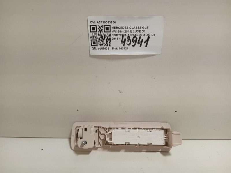 LUCE DI Cortesia Abitacolo DX A2139063600 Mercedes Classe GLE W166 2015