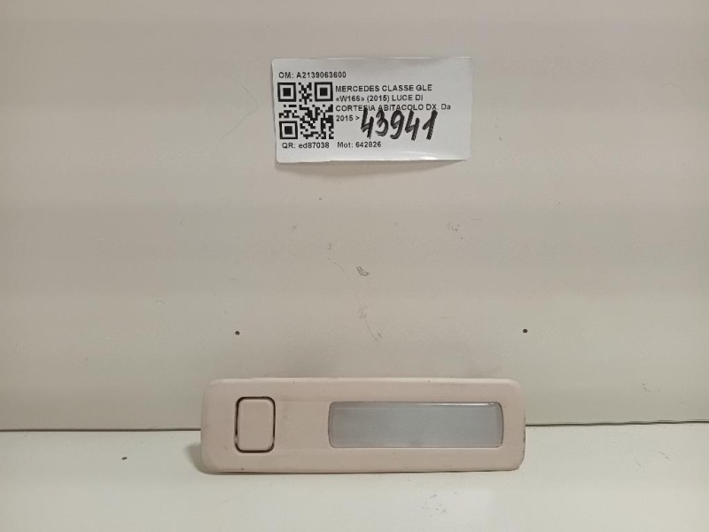 LUCE DI Cortesia Abitacolo DX A2139063600 Mercedes Classe GLE W166 2015