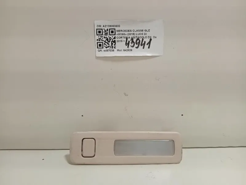 LUCE DI Cortesia Abitacolo DX A2139063600 Mercedes Classe GLE W166 2015