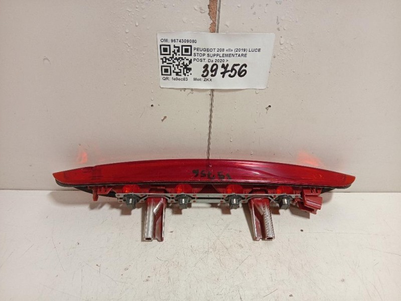 LUCE STOP Supplementare POST 9674309080 Peugeot 208 II 2019