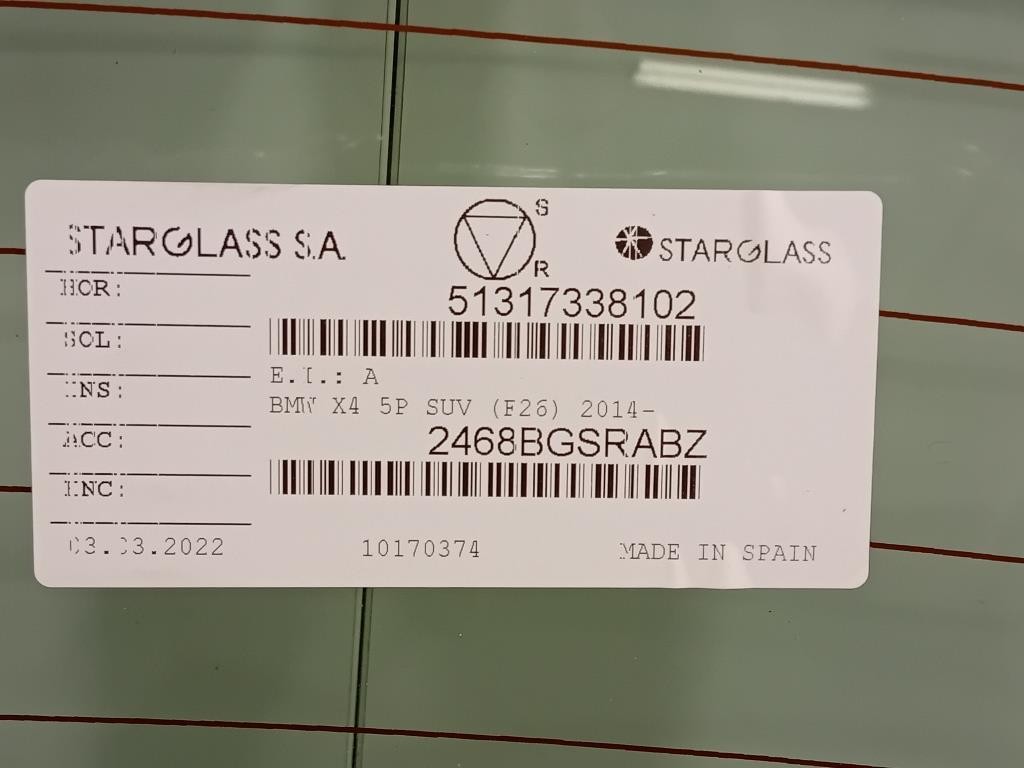 Lunotto 2468BGSRABZ 51317338102 Bmw X4 F26 2014