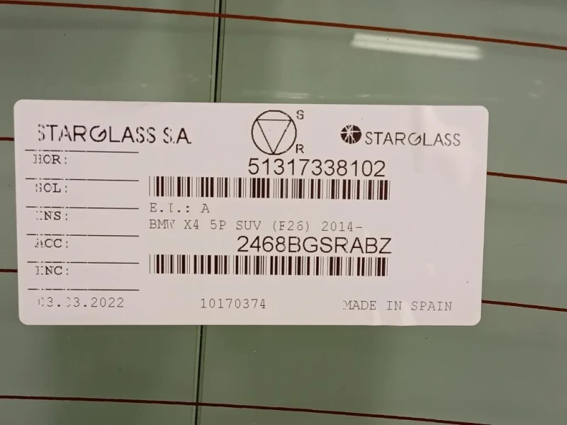 Lunotto 2468BGSRABZ 51317338102 Bmw X4 F26 2014