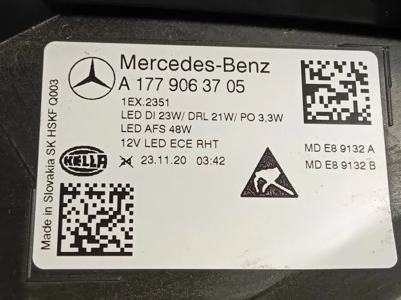 Proiettore ANT SX A1779063705 Mercedes Classe A W177 2018
