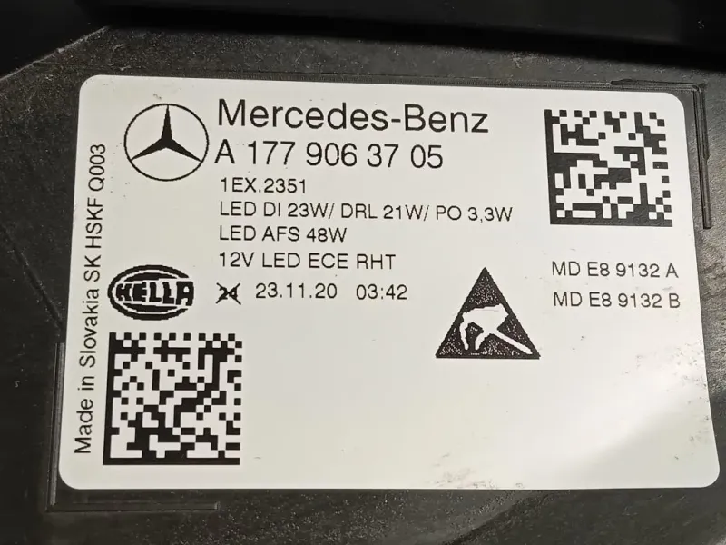 Proiettore ANT SX A1779063705 Mercedes Classe A W177 2018